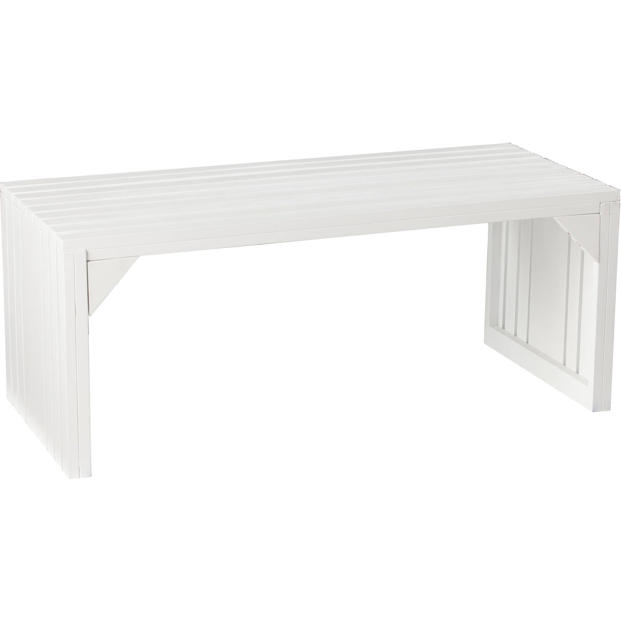 Buy SES Slat Entryway Bench/Table, White, multifunctional with this