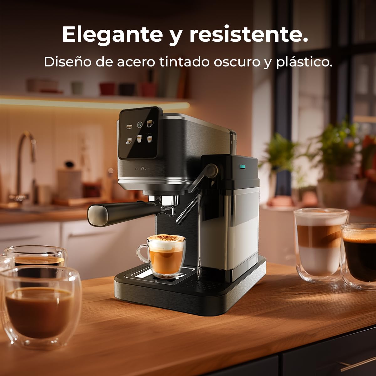 Cecotec Ekspresy do kawy Cafelizzia ColdBrew Latte Półautomatyczne ekspresy do kawy 1350 W, 20 barów, ColdBrew, kolorowy ekran dotykowy, zbiornik na wodę 1,2 l i 1000 ml mleka, podgrzewacze, podwójne