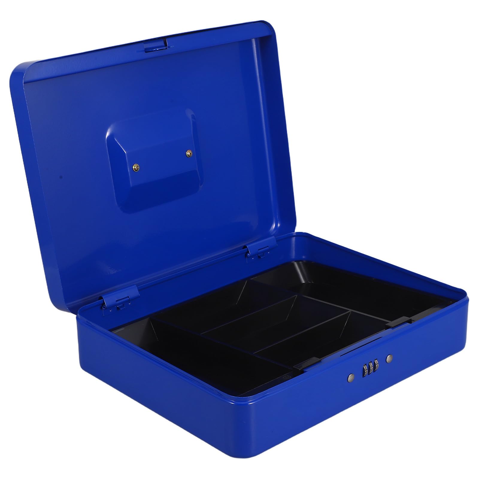 PACKOVE Geldkassette mit Abnehmbarem Geldfach mit Zahlenschloss Metall Blau Geldbox für Bargeldaufbewahrung Zufälliger Stil für Einzelhandel und Gastronomie