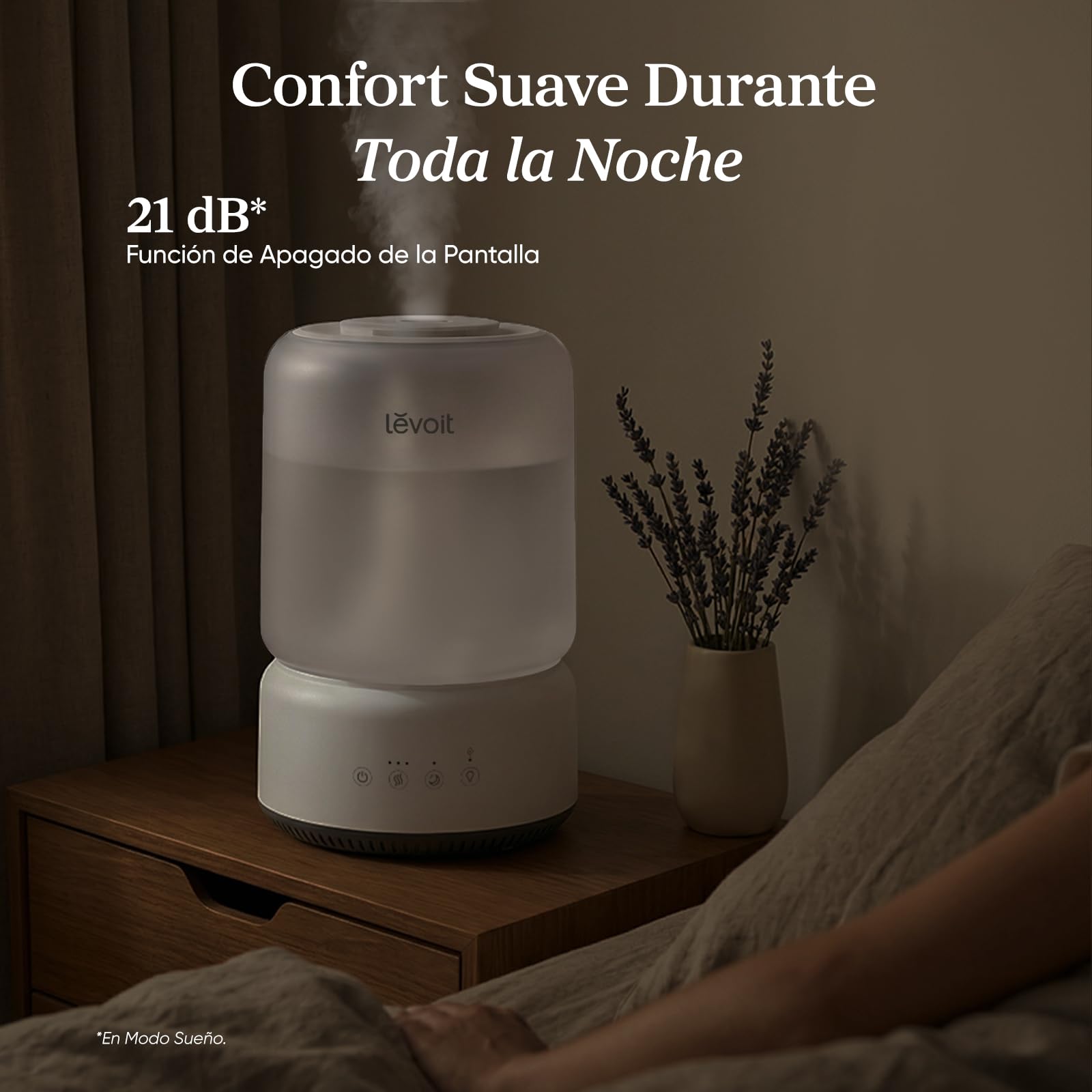 Levoit Humidificador 4,2L hasta 42H, Blanco, NeoClassic 450 | Humidificador Bebés Llenado Superior, 21 dB, Luz Nocturna y Aromaterapia, Depósito Desmontable