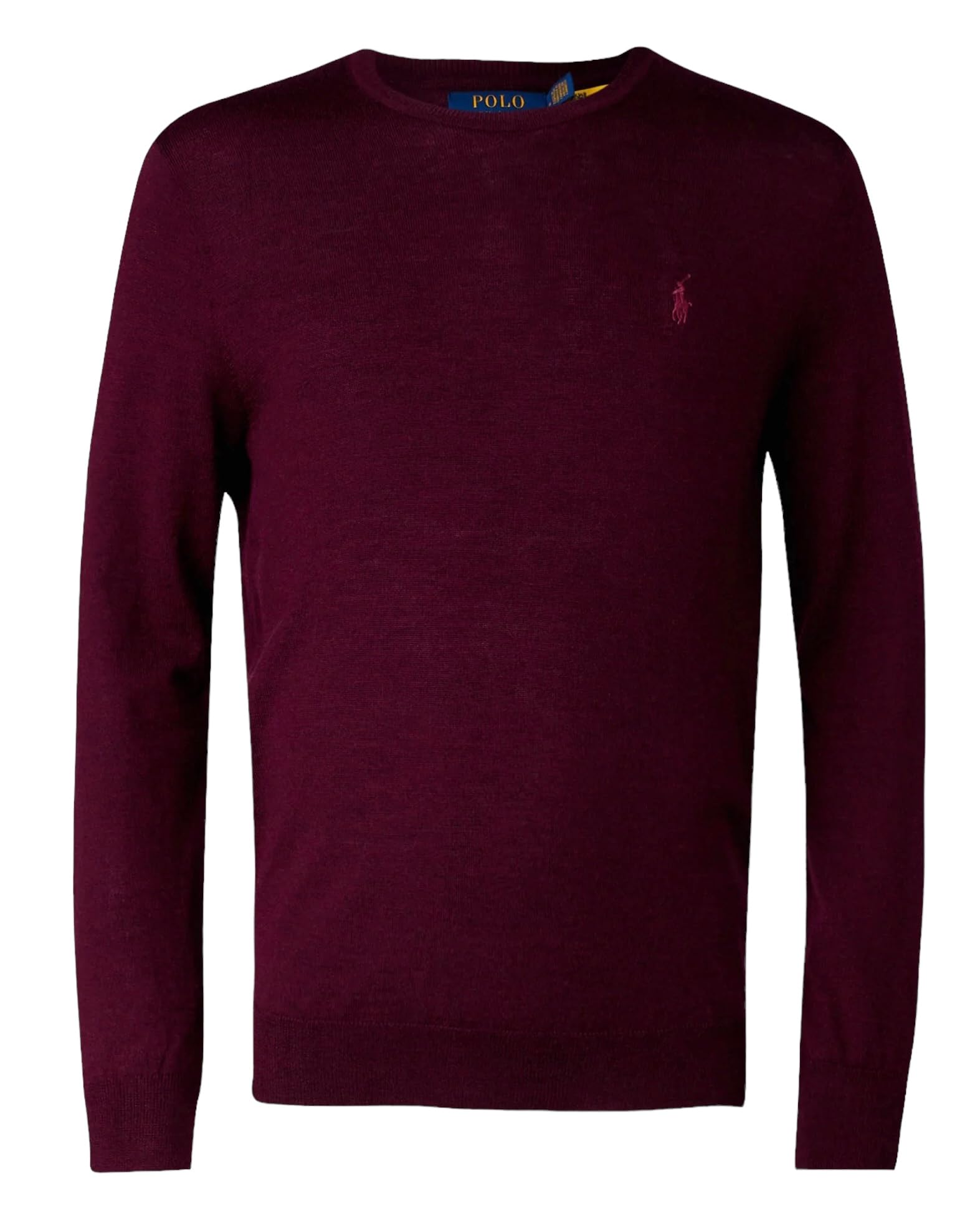 Polo Ralph Lauren Men's Slim Fit Merino Wool Crew Neck Jumper (Wine, XL)