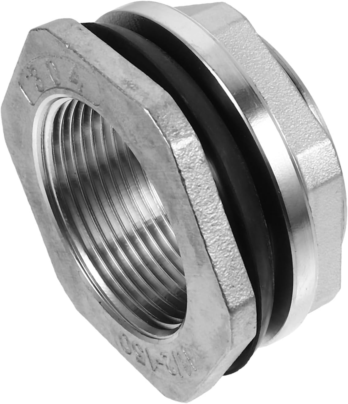 Toddmomy Bulkhead Fitting Adapter Threaded Connector Stainless Steel with Strong Construction and Convenient Installation, Silver for Water Tanks Suitable for Aquariums and Industrial Use