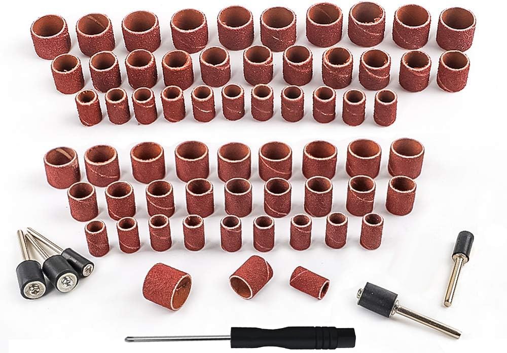 Set di 337 tamburi abrasivi con mandrino da 1/8 per utensili rotanti Dremel, grana 80/120/240/320/400/600