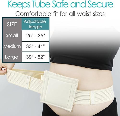 Miniatura 4 de SinaiSea Soporte de tubo de alimentación transpirable, cinturón de tubo G, catéter PD, cubiertas de diálisis peritoneal con bolsa de esponja