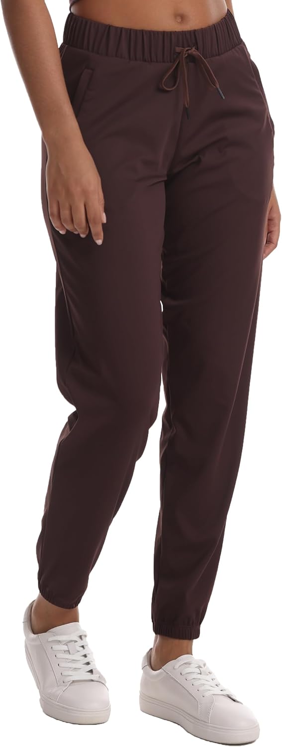 Haowind Women's High-Stretch Workout Joggers with Deep Zipper Pockets - Elastic Waist Yoga Pants for Running Travel Lounge - Image 4