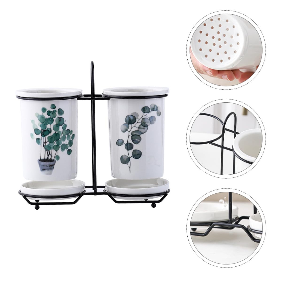 Alasum Support à Baguettes en Céramique Blanc Rangement Pratique, Toucher Confortable et Facile à Nettoyer, Design Simple et Élégant Cuisine Maison