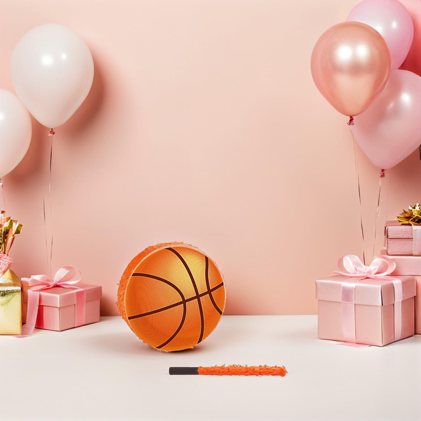 Toyvian Piñata De Baloncesto Para Fiestas De Cumpleaños Decoraciones Deportivas De Fiesta Con Bate y Confeti De Baloncesto
