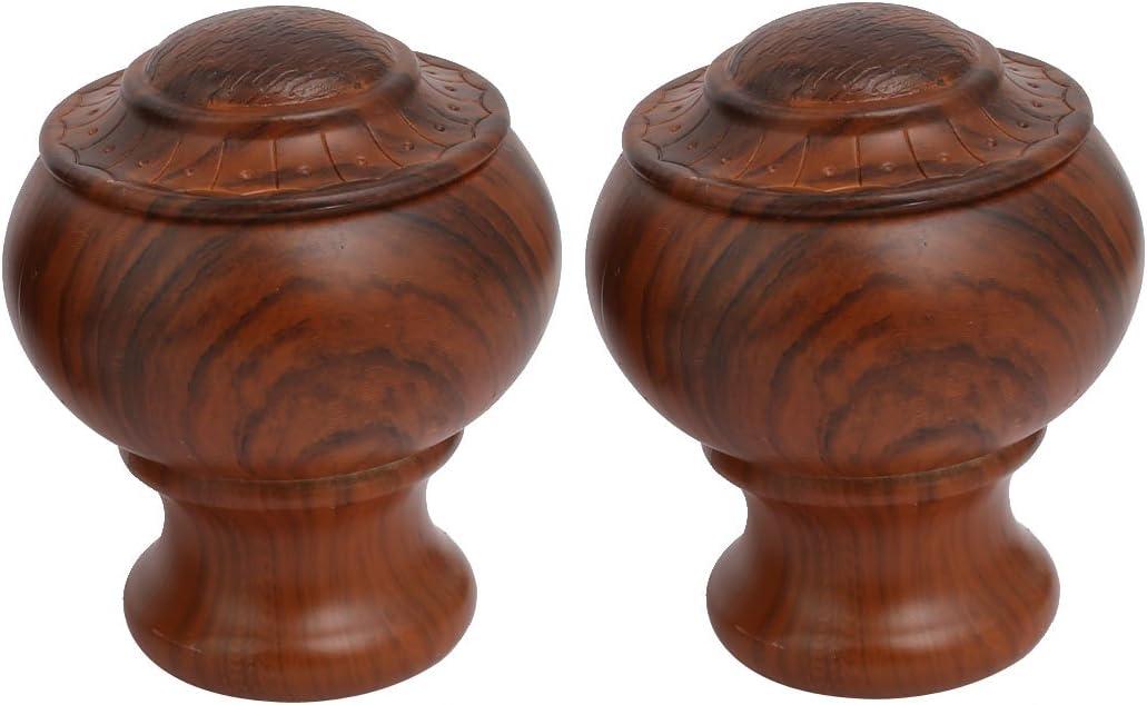 Aexit 32mm Diameter Construction Hardware Plastic Dustproof Curtain Drapery Rail End Cap Rod Finial 2pcs Model:56as378qo495