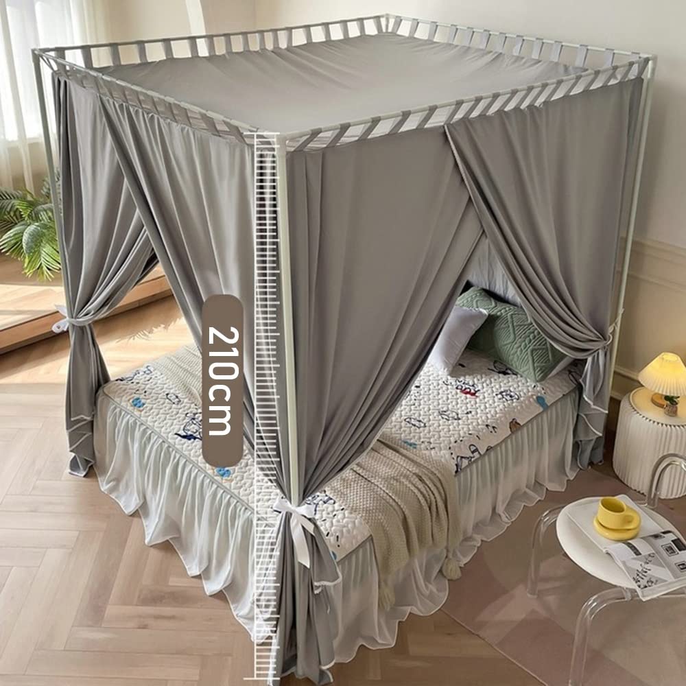 Moskitiera baldachim na łóżko, pyłoszczelna i wiatroszczelna zasłona prywatności do sypialni, uniwersalny design na wszystkie pory roku