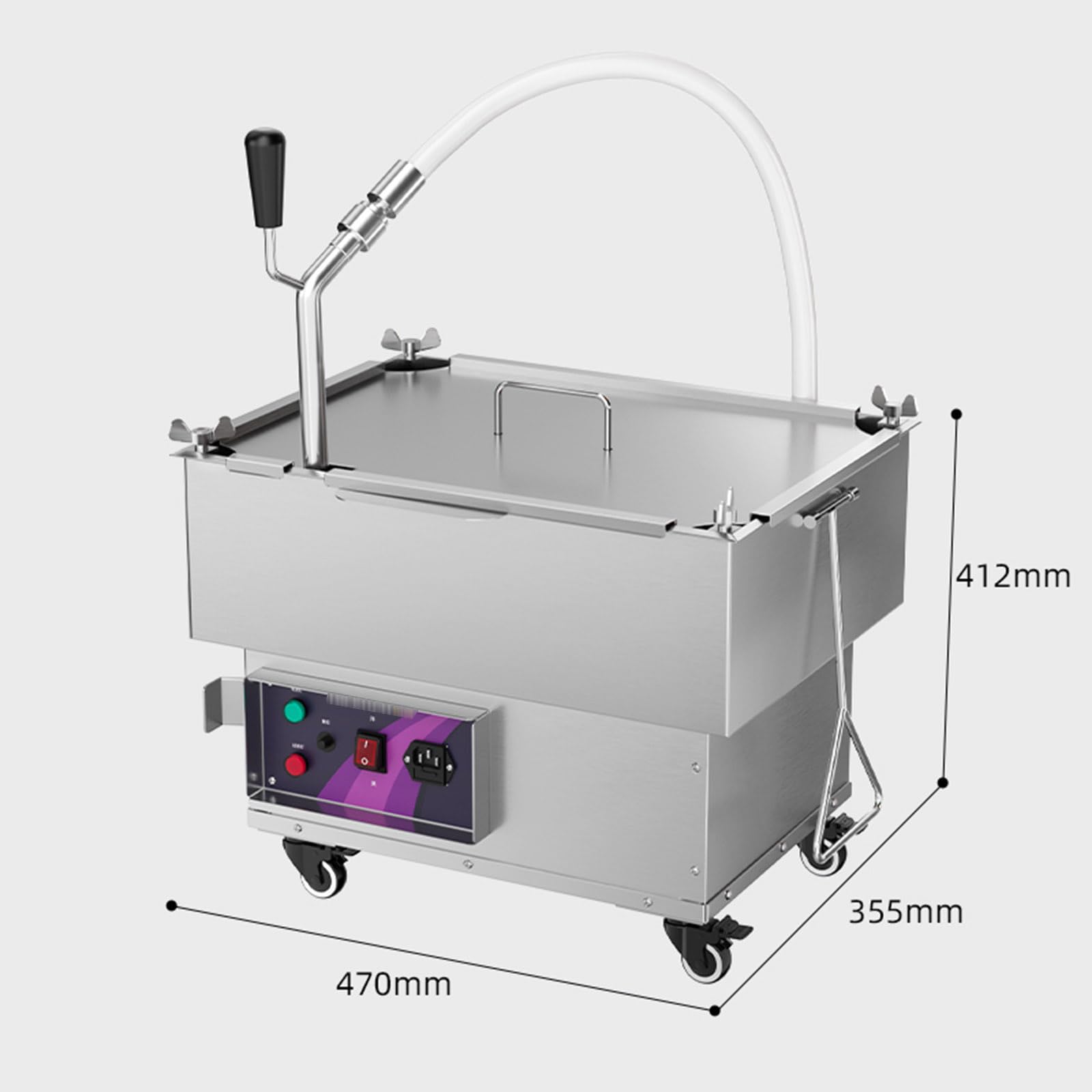 Filtro per friggitrice mobile in acciaio inossidabile, dispositivo filtro olio da 18 litri, 500 ml-1 l/min, pompa filtro olio da cucina e tubo per pistola ad olio, per cucina e ristorante