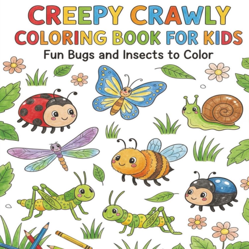 Creepy Crawly Coloring Books for Kids: Fun Bugs and Insects to Color