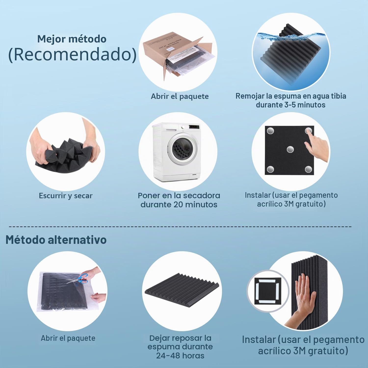 Ohuhu Paneles Acusticos 60 Piezas con Pegatinas, 30 x 30 x 2,5 cm Insonorizacion Acustica Pared, Paneles Decorativos para Pared Aislante Acustico para Podcast Studio Oficinas