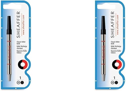 Sheaffer Rollerball Classic - Recambio clásico, punta media, tinta negra (SHF97335), 2 paquetes
