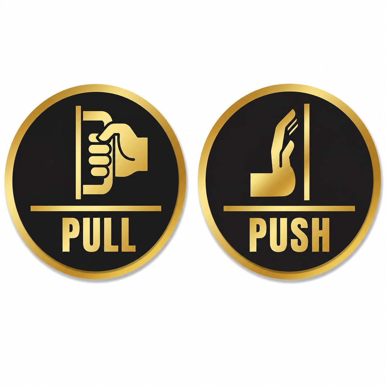 Round Circle Push & Pull Door Sign Set – Modern Circular Door Plaques for Office, Restaurant, Cafe, Retail Store, Hotel, Glass Door, Salon, Boutique & Commercial Business Entrance