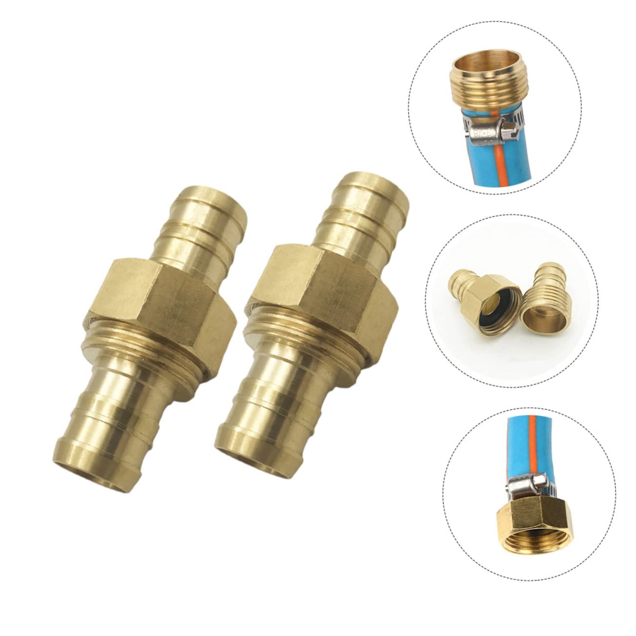 OSALADI 3 Sets Gartenschlauch-schnellverbinder 2er-Pack Messingverbinder Und Edelstahl-ringklemmen Zur Reparatur 2 Stück * 3