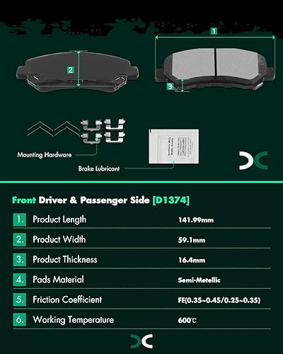 Miniatura 43 de SCITOO D1629 Ceramic Brake Pads Sets Front Fit For Dodge For Durango,For Jeep Grand Cherokee,For Mercedes-Benz