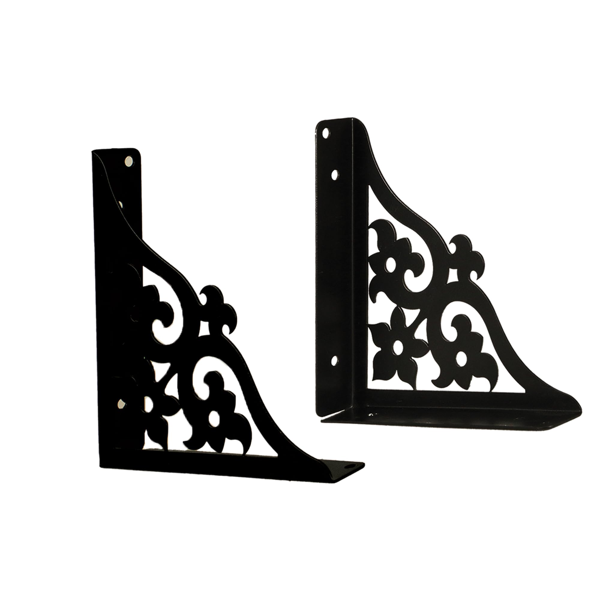 Metal Shelf Brackets - White Scroll Design -9