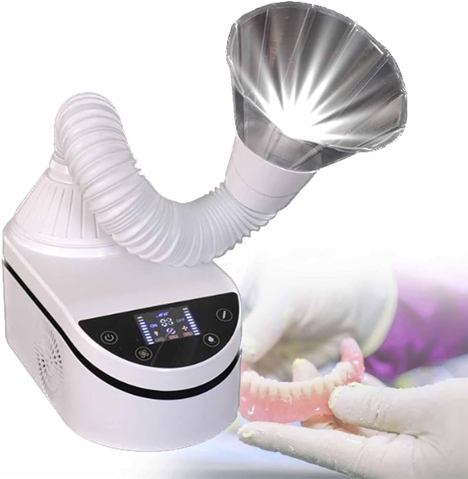 Aspirapolvere Dentale Da Tavolo Professionale,Aspiratore Da Banco Per Lucidatura Dentale,Aspiratore Per Polvere Con Design A LED/Tubo Di Aspirazione Per Laboratorio Odontotecnico,Aiuti Dentali