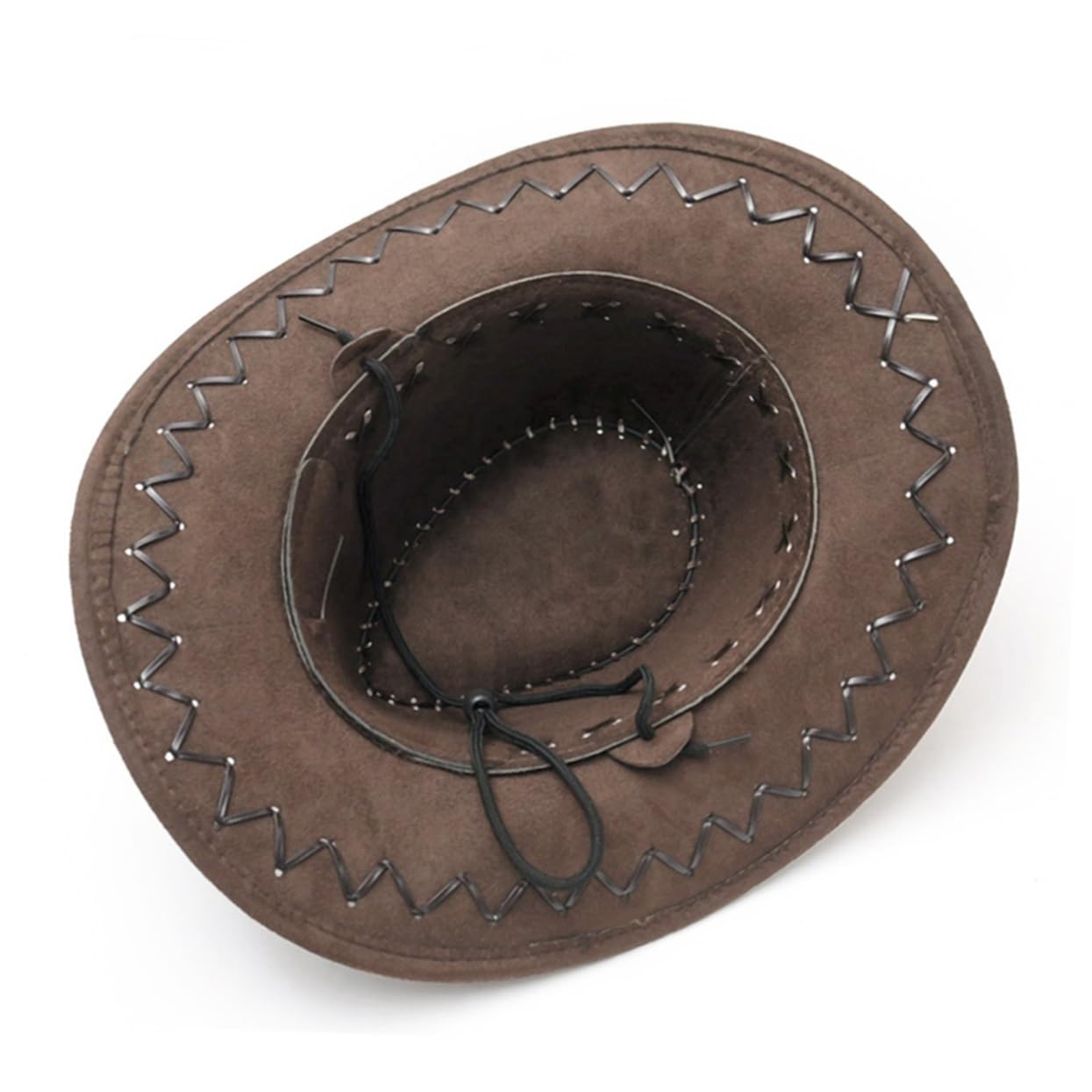 CATIEBYE 38 * 34 * 7cm Boys and Girls Cowgirl Hat Dark Brown Pu Material Unisex Great for Parties Travel Outdoor Activities