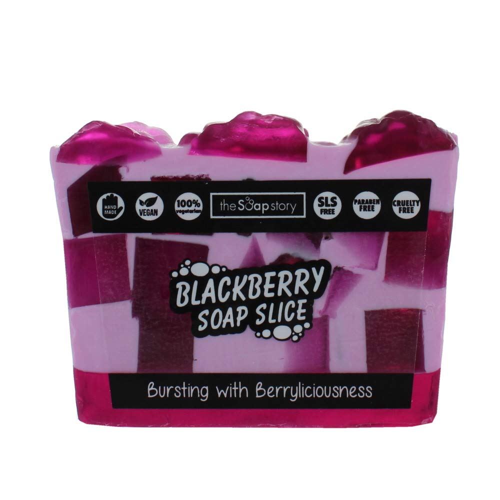The Soap Story Handmade Soap Slice, Vegan Soap Bar made with Vegetable Glycerin, 100% Cruelty Free, Using Only the Best Ingredients for your Body, 120g| Vegan Gifts | Body Soap - Blackberry