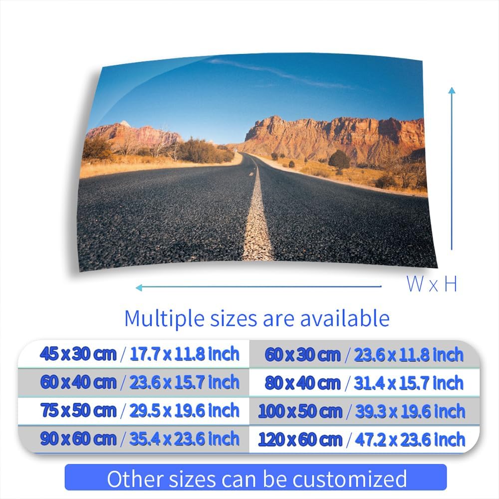 Aquarium Background Stickers - Highway Badlands Self-Adhesive Fish Tank Reptile Terrarium Decor Poster (90 x 60 cm / (35.4 x 23.6 inches))