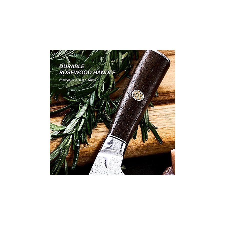 KYOKU 6.5 Inch Boning Knife - Daimyo Series - Butcher Knife with Ergonomic Rosewood Handle, and Mosaic Pin - Japanese 440C Stainless Steel Kitchen Knife with Sheath & Case