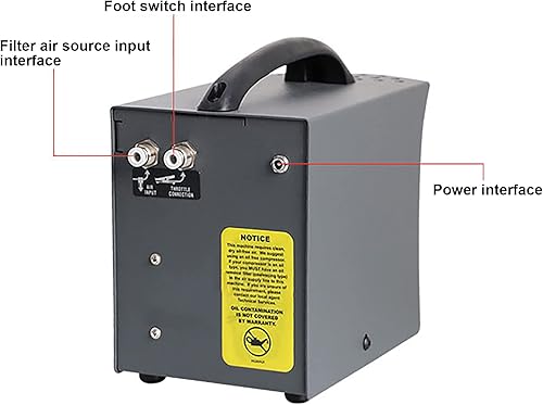 Miniatura 4 de Máquina de grabado neumática de una sola cabeza 400-800RPM Grabadora neumática de mano para joyería manualidades madera metal