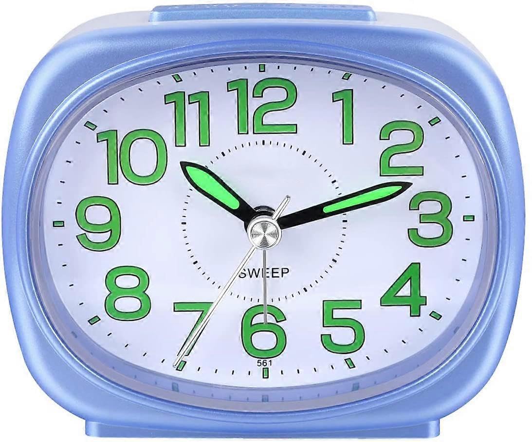 JOYHAPPST Travel Alarm Clock Bedside Silent Clock Alarm Night Light Snooze Functions Home Use Kids Compact Analog Alarm Clock