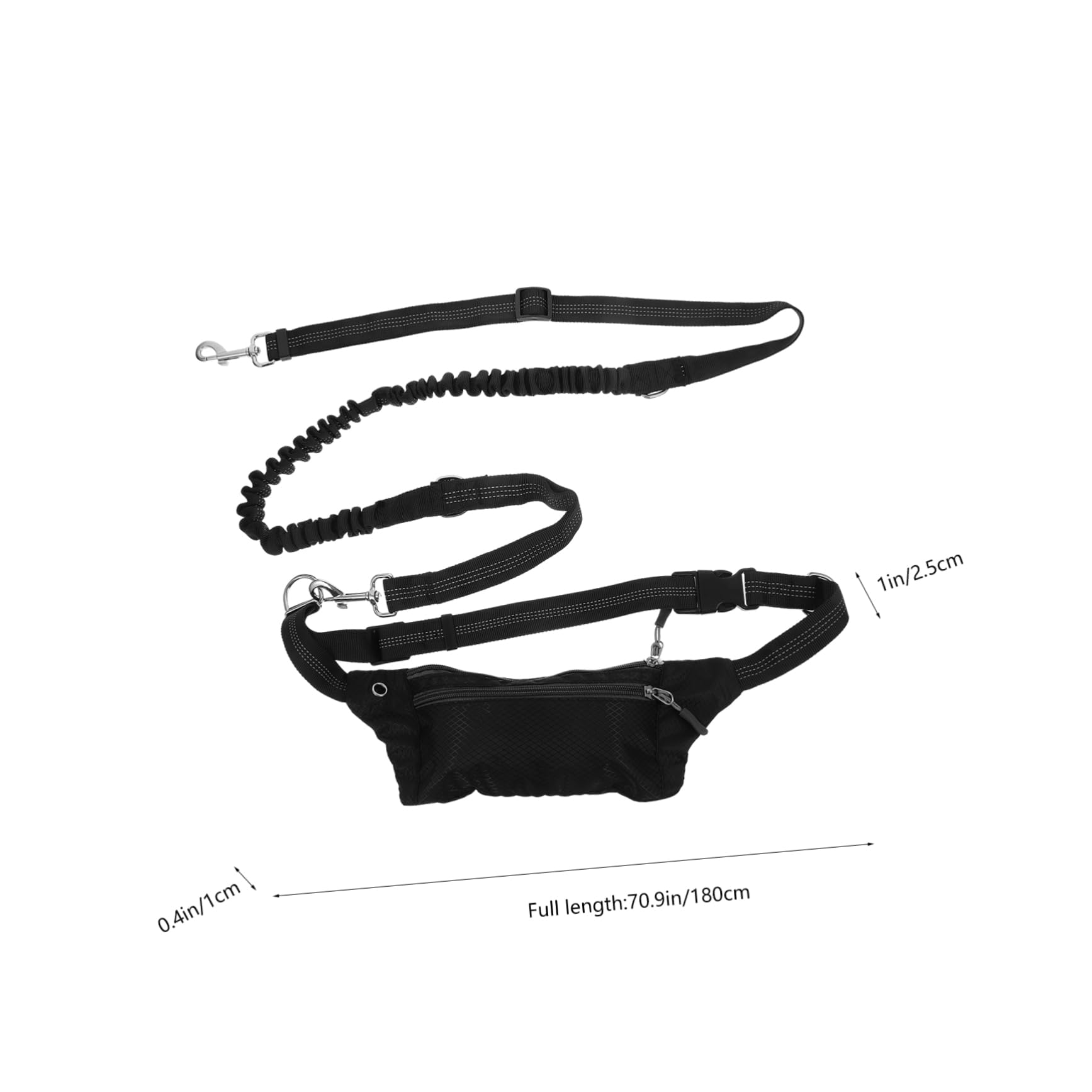 Levemolo Hands Dog Leash Kit with Waist Pack Absorbing Bungee Design for Running Training and Jogging for Active Pet Owners Black Random Zipper
