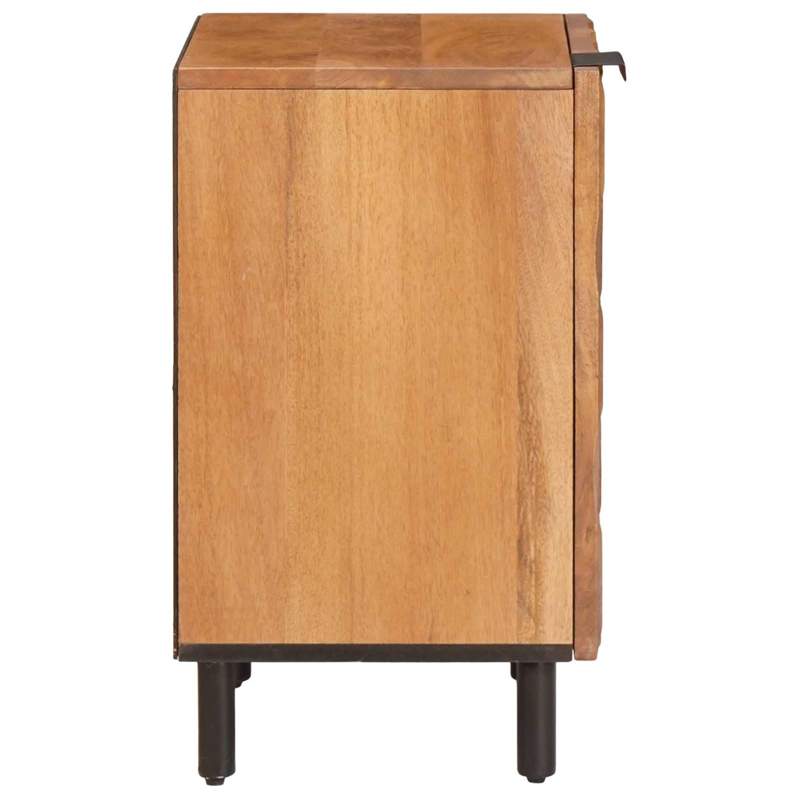 Badezimmerschrank Braun Massivholz Mango 38 x 33 x 58 cm mit Tür und Regal platzsparend für Badezimmer Aufbewahrung Stauraum Möbelset Gäste WC