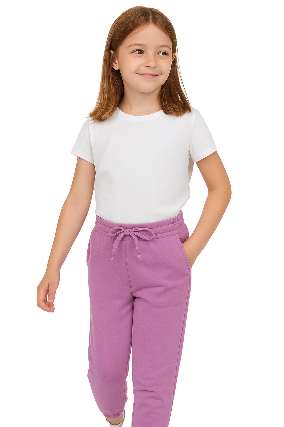 A2Z 4 Kids Boys Girls Trouser Jogging Joggers Pants Tracksuit Sweatpants Bottom - Fleece Trouser Lilac 13
