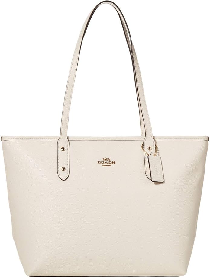 Amazon Com Coach A Crossgrain City Zip Tote W Pvc Bottom Chalk One Size Clothing Shoes Jewelry