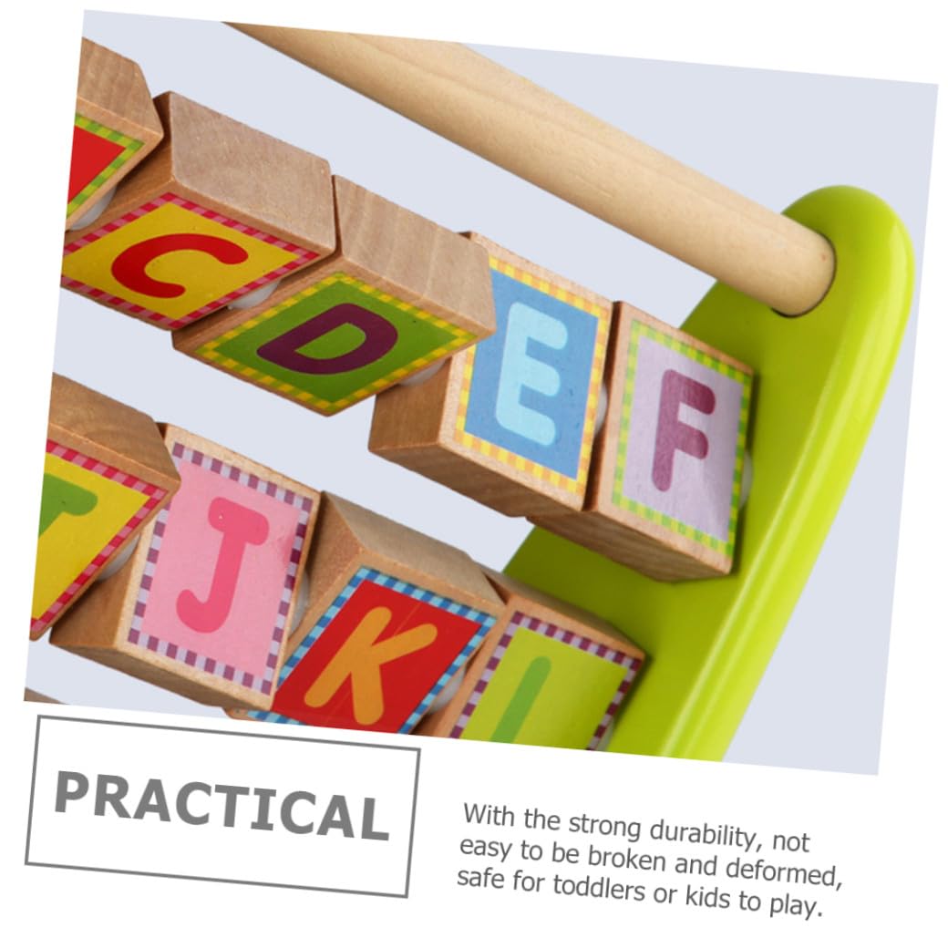 Gatuida Juguete de Letras de Madera Multifuncional, Tablero de Cognición Números y Letras, Estante Educativo, Desarrollo Motricidad Fina y Coordinación Mano-Ojo, Color Verde