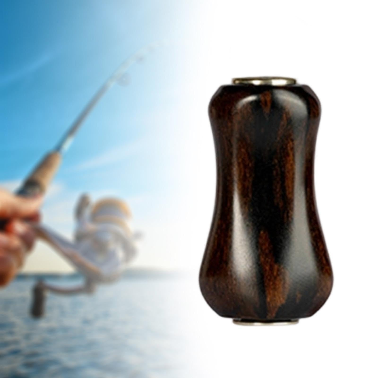 Oshhni Pomello per manovella del Mulinello da Pesca, Impugnatura Comoda per Acqua Dolce e salata, Ricambio in Legno