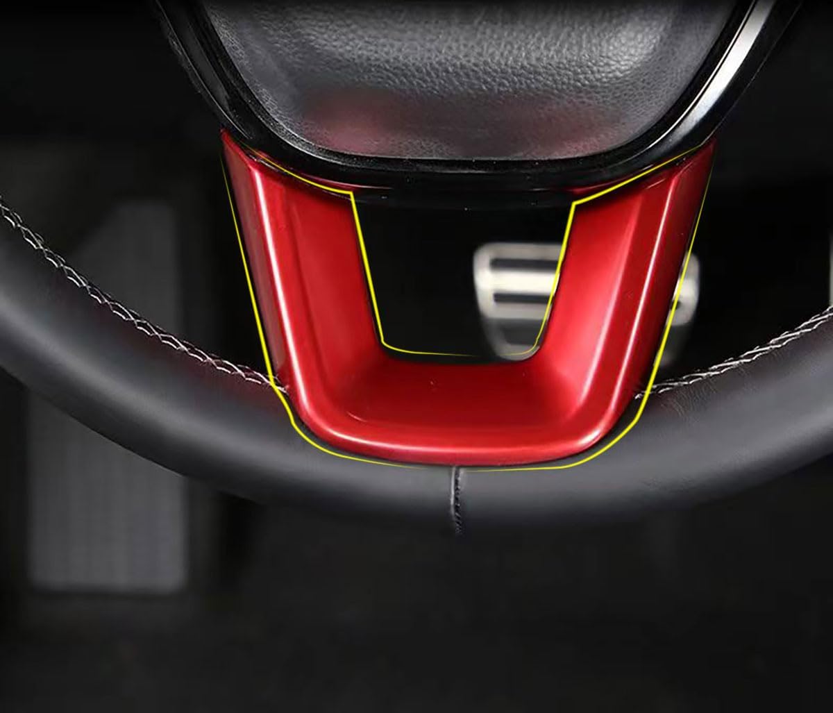 Interior Button U Shape Cover Trim Compatible with Honda New Pilot 2023 2024 2025 2026 Car Accessories ABS 1PCS(Red)