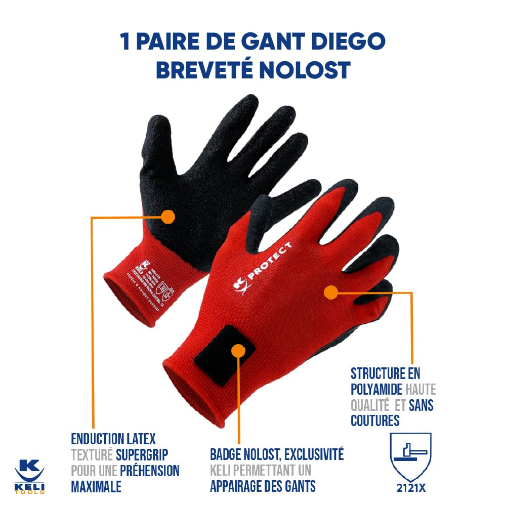 Kit d'Outils de Maçonnerie Caoutchouc & Pose Carrelage, Bricolage, lot de 10 outils - 1x Auge 40L, 2x Taloches, 3x Truelles, 2 Paires de Gants, 1x Eponge de Maçon, 1x Lot de 12 Masques FF2