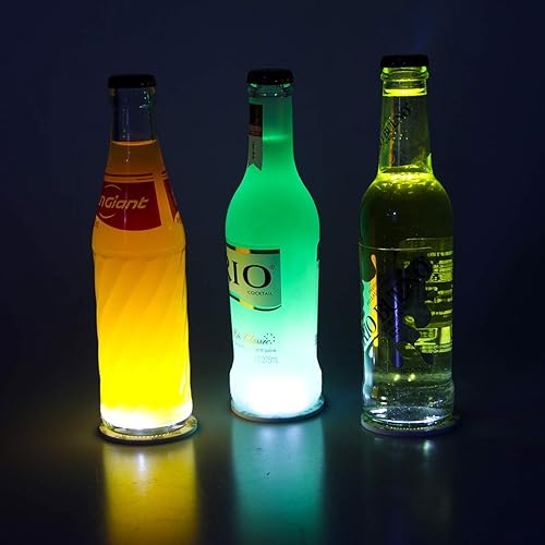 Miniatura 5 de AHIER Posavasos LED, 12 posavasos LED para bebidas, posavasos de barra LED, perfecto para fiestas, bodas, bares (blanco)