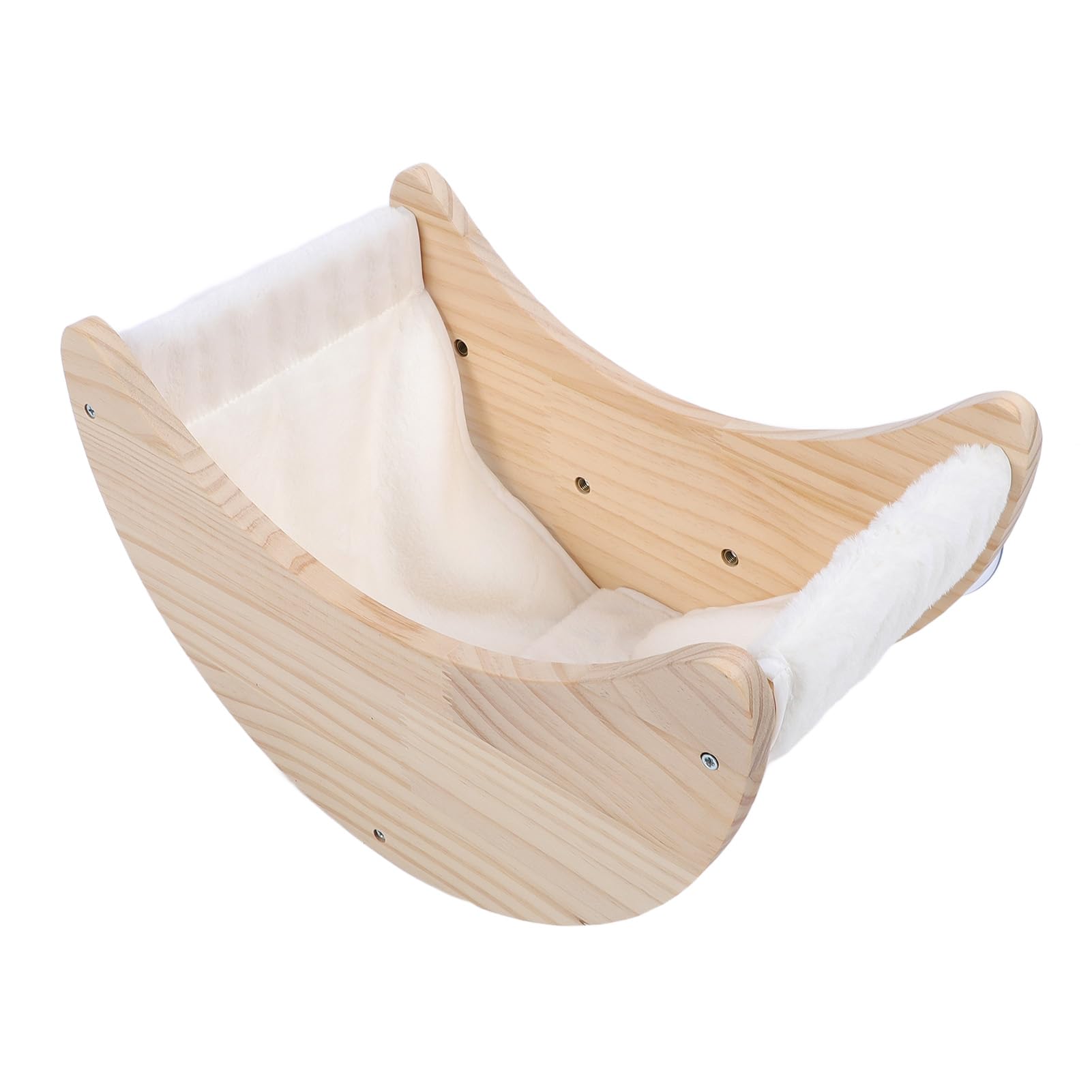 Swing Shaped Cat Window Bed, Pine Wood, Shelves Mounted Strong with Suction Cups, Removable Washable