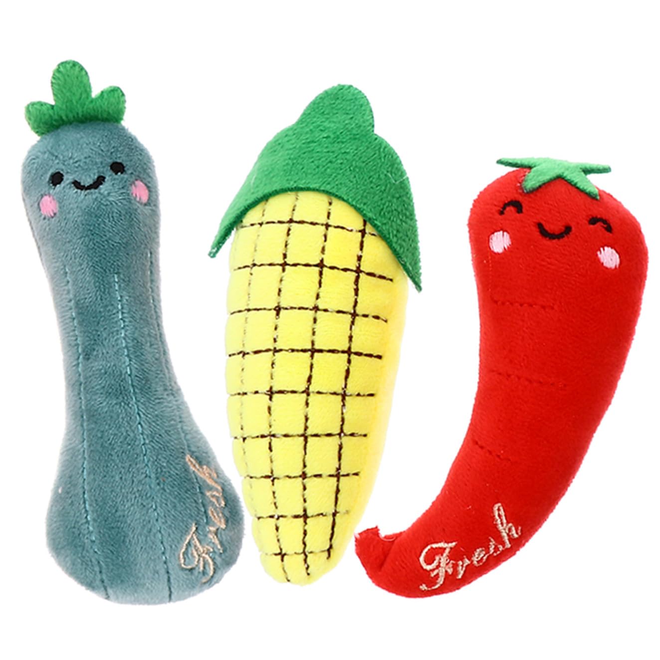 Happyyami Jouet à Mâcher pour Chat en Peluche 3pcs Herbe à Chat D'intérieur Design Mignon et Résistant