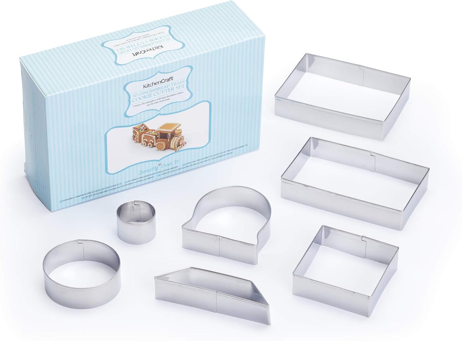 Sweetly Does It 3D Cookie Cutter Set in Gift Box, Train Design, Metal