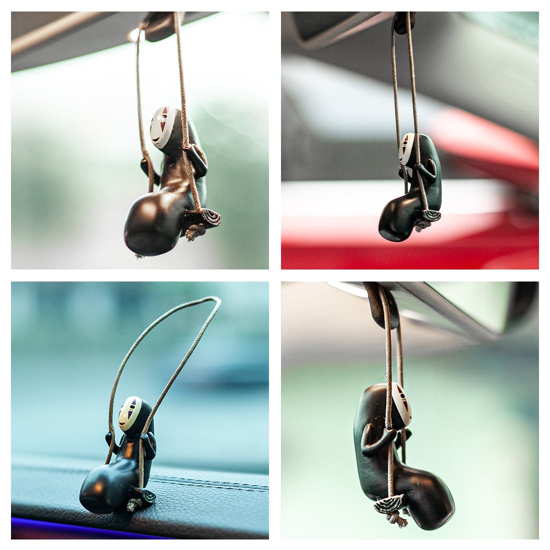Ciondolo per Specchietto Retrovisore Auto Senza Volto, Accessori da Appendere Auto, Ornamenti per Auto Interni, Decorazione per Specchietto Auto, Accessori per Auto Creativa