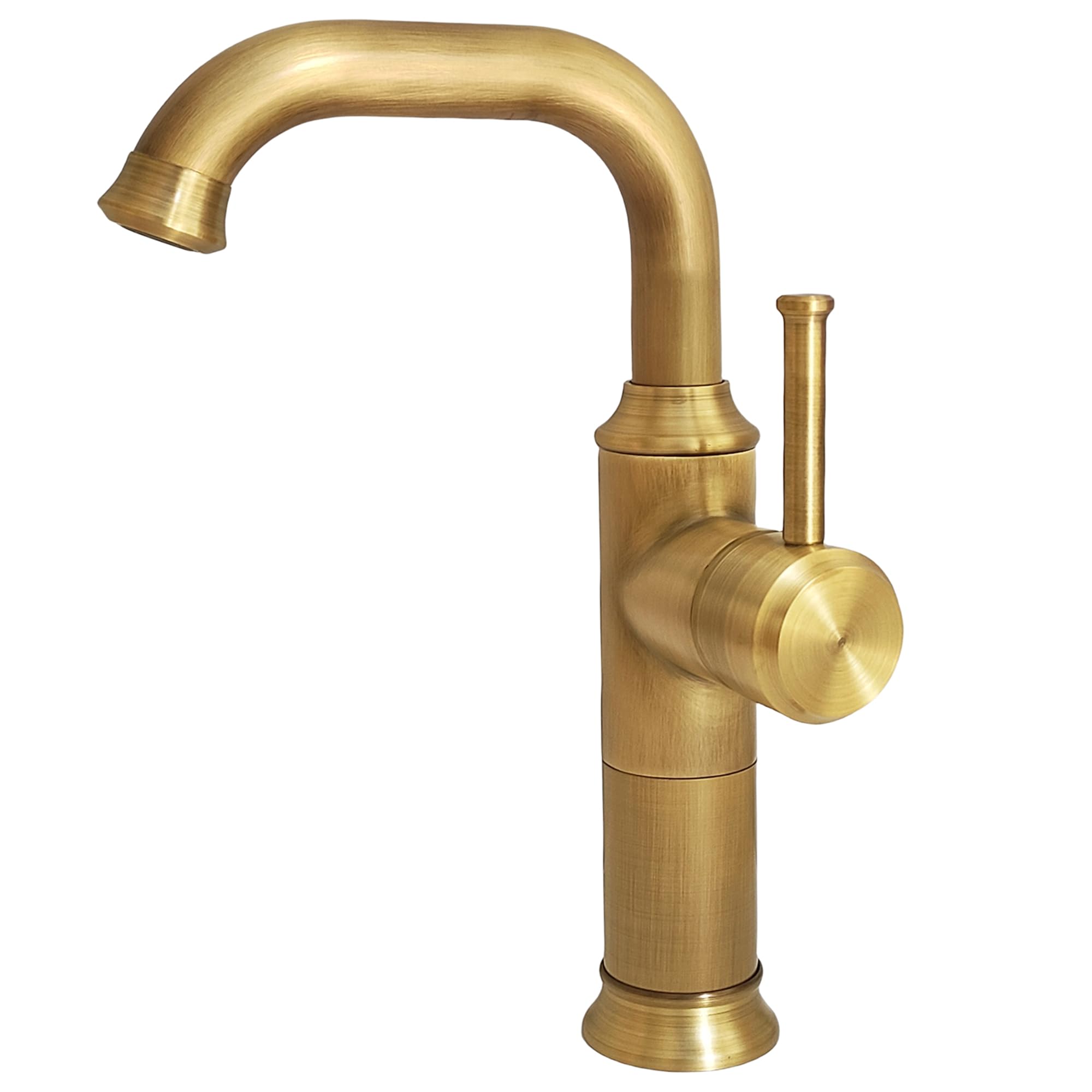 Rubinetto Alto Bagno Lavabo Ottone Antico | Retrò miscelatore monocomando, girevole a 360°, acqua calda e fredda, cartuccia ceramica, G3/8, per lavello bagno