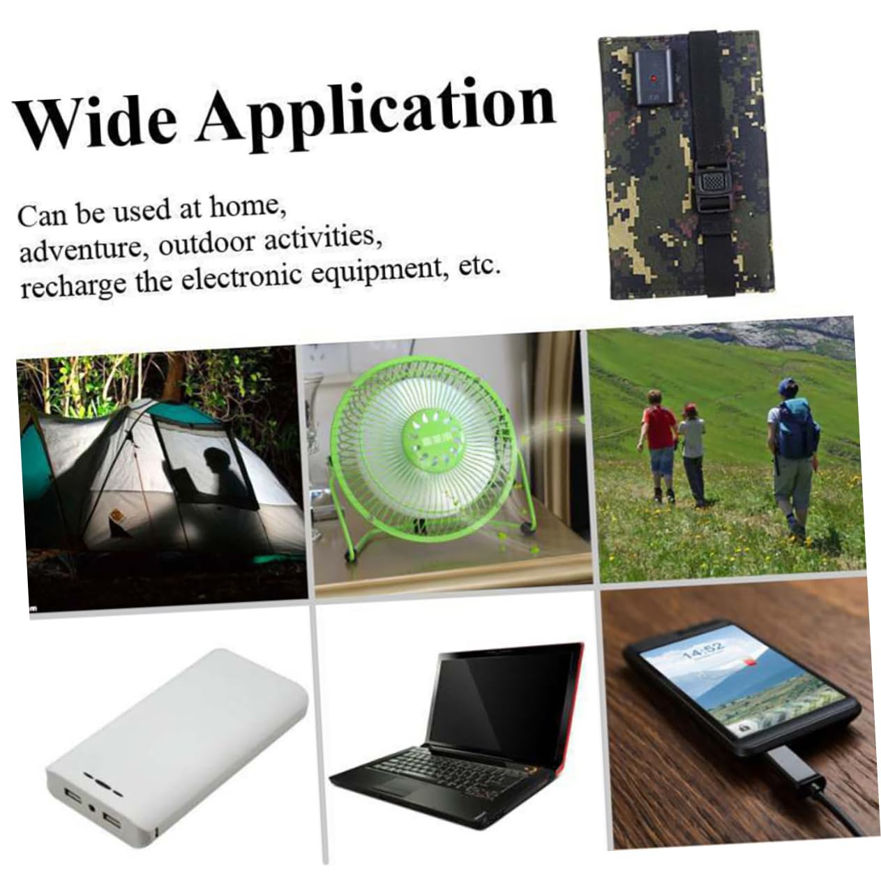 Cargador Solar Portátil Resistente al Agua con Panel Plegable USB para Móviles Tabletas y Dispositivos al Aire para Camping y Emergencias