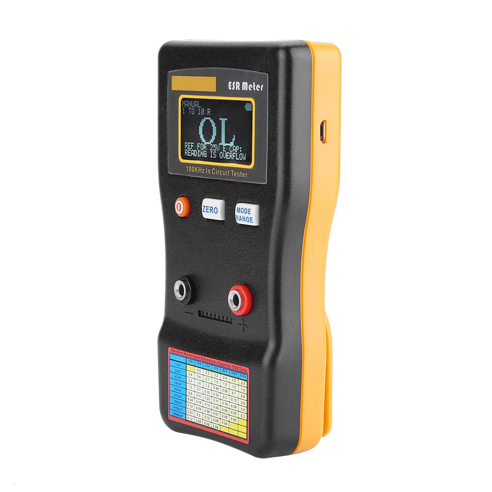 MESR-100 ESR Medidor de Bajo Ohmio, Rango Automático, Probador en Circuito LCR, Capacitancia y Resistencia, Profesional para Capacitor de Circuito