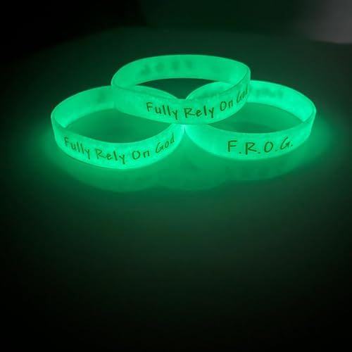 Miniatura 4 de Biblebanz F.R.O.G. Pulseras que brillan en la oscuridad Pulseras totalmente confiadas en Dios (paquete de 50) pequeñas de 7 pulgadas
