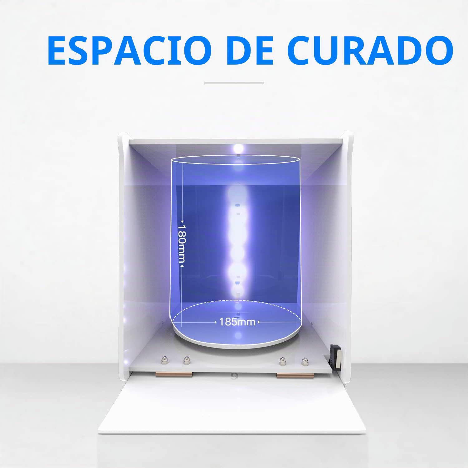 Resina Caja de luz UV, 360 Grados Rotary 405nm Luz UV Máquina Curado, Resina UV Caja Curado para Impresora 3D de Resina SLA/DLP/LCD,217×204×228mm