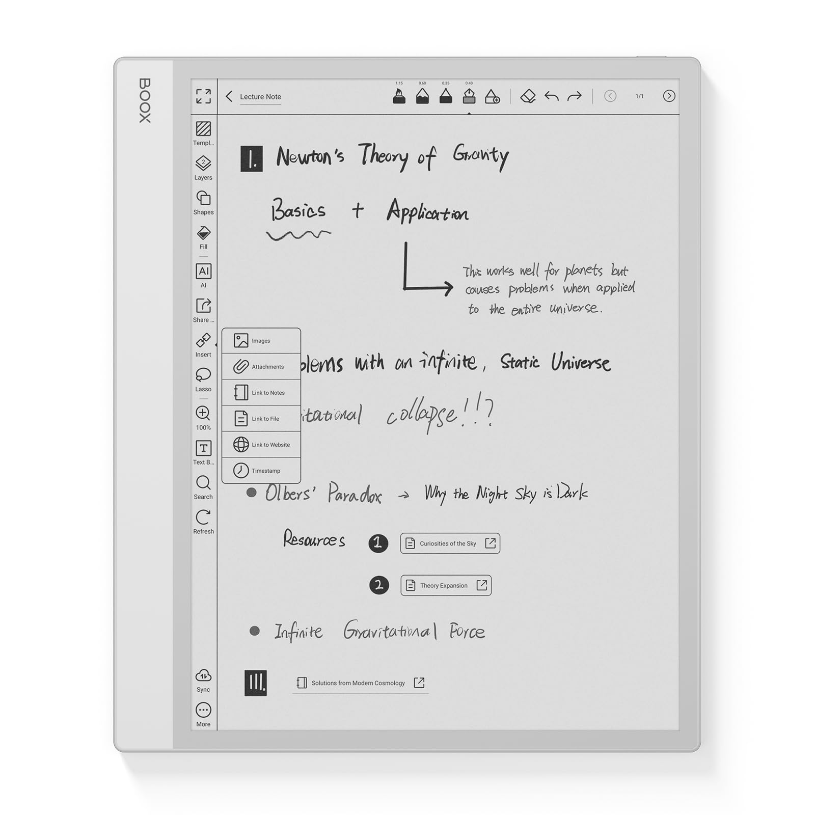 BOOX Tablet Note Max 13,3" Notatnik B/W 300 ppi 128 GB Android 13 E-Ink WiFi BT (bez światła przedniego)