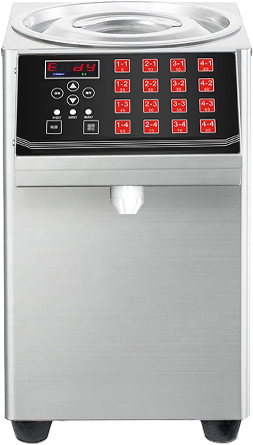110V Stainless Steel Automatic Fructose Dispenser, 9L Fructose Quantitative Machine, Syrup Dispenser for Bubble Tea, Coffee, Dessert, Quantitative Memory