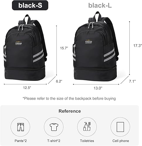 Miniatura 2 de coofay Mochila de gimnasio para mujer, mochila impermeable con compartimento para zapatos, mochila de viaje, mochila deportiva, bolsa de gimnasio