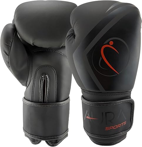 Aura Boxing Gloves Men & Women Perfect for Beginners and Professionals in Sparring, Muay Thai and Kickboxing  Premium Quality Material  Hook & Loop